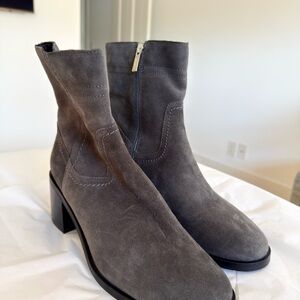 Aquatalia Charcoal Suede Heeled Boots